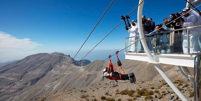 The Atlantean Flyers is the first zip line integrated into a waterslide tower 