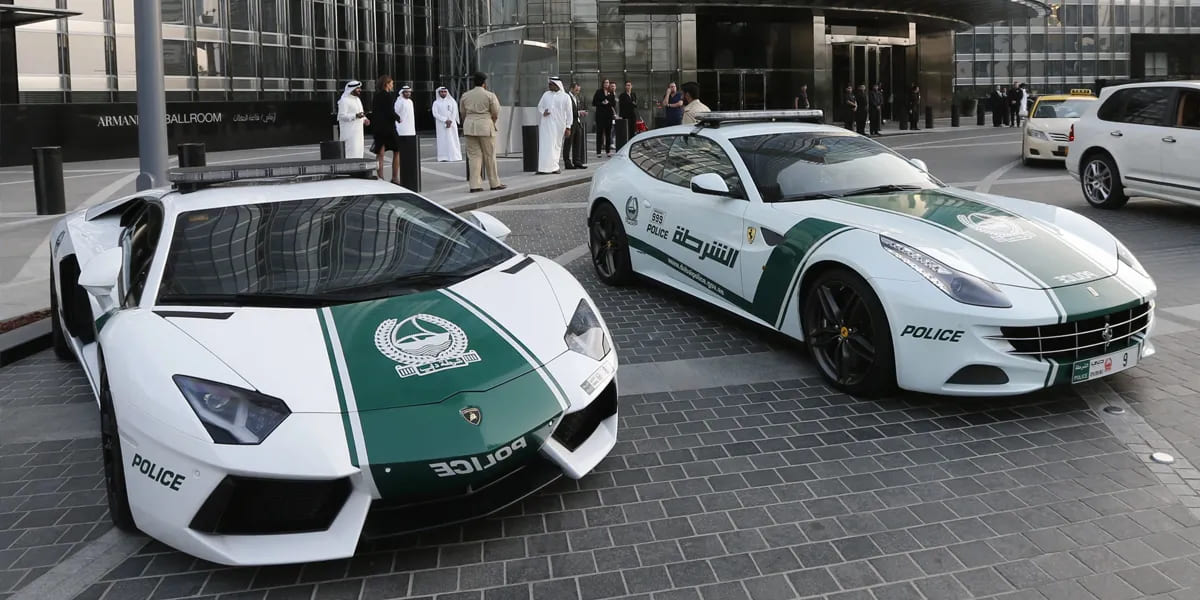 luxurious police cars in dubai uae